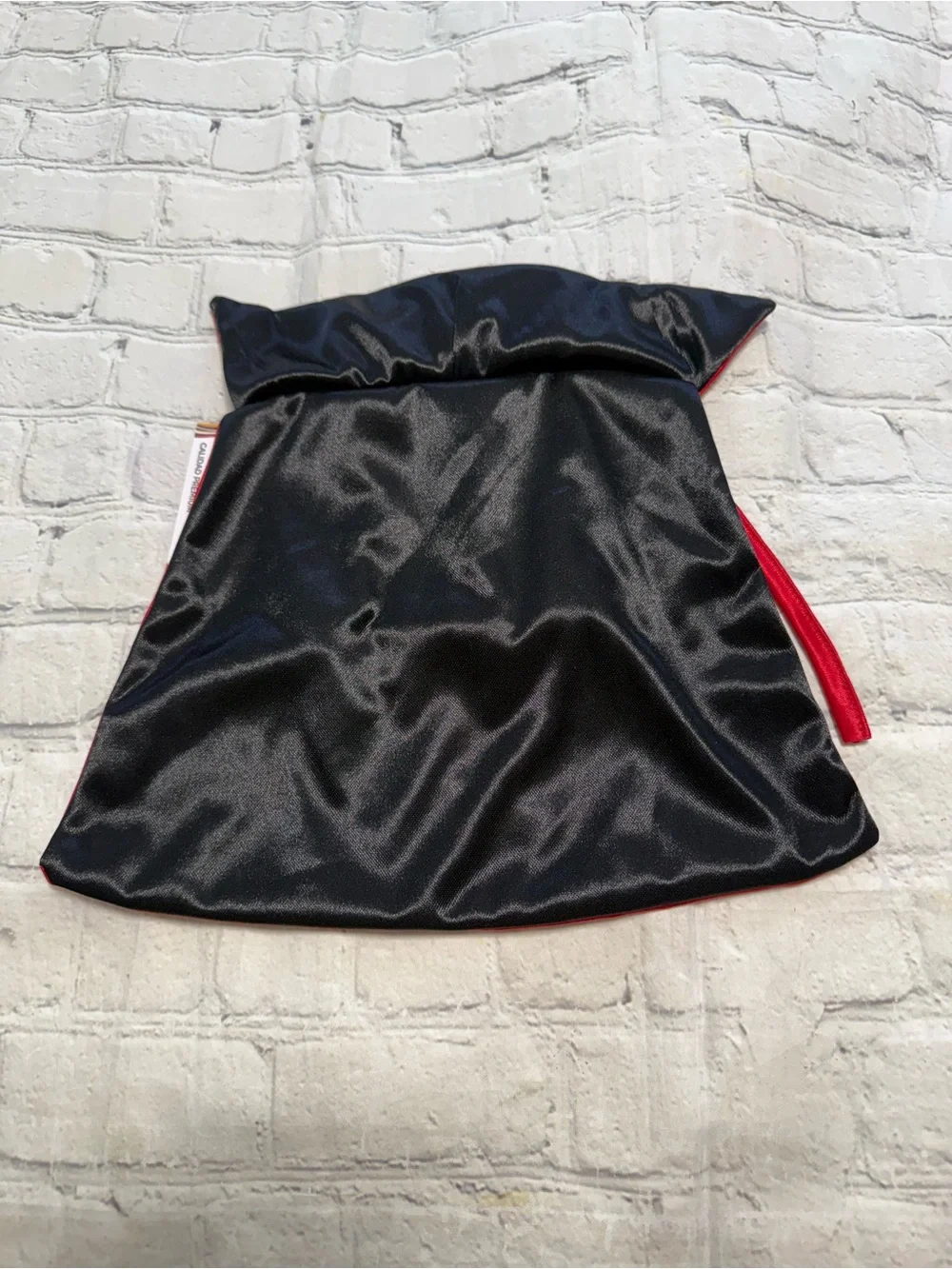 Pet Warrior Dog Satin Red Cape with White Collar & Bow Custome. Halloween costum